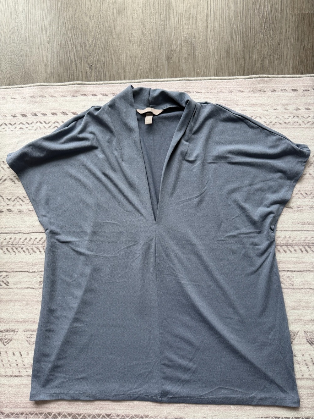 H&M Slate Blue Dolman V-Neck Tunic Size M